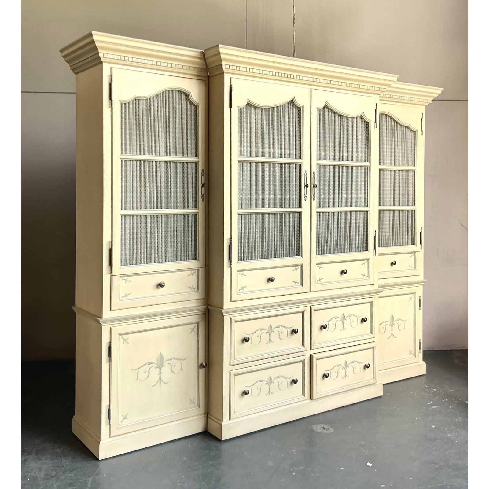 Vintage Regency Hand Painted Armoire For Sale 2