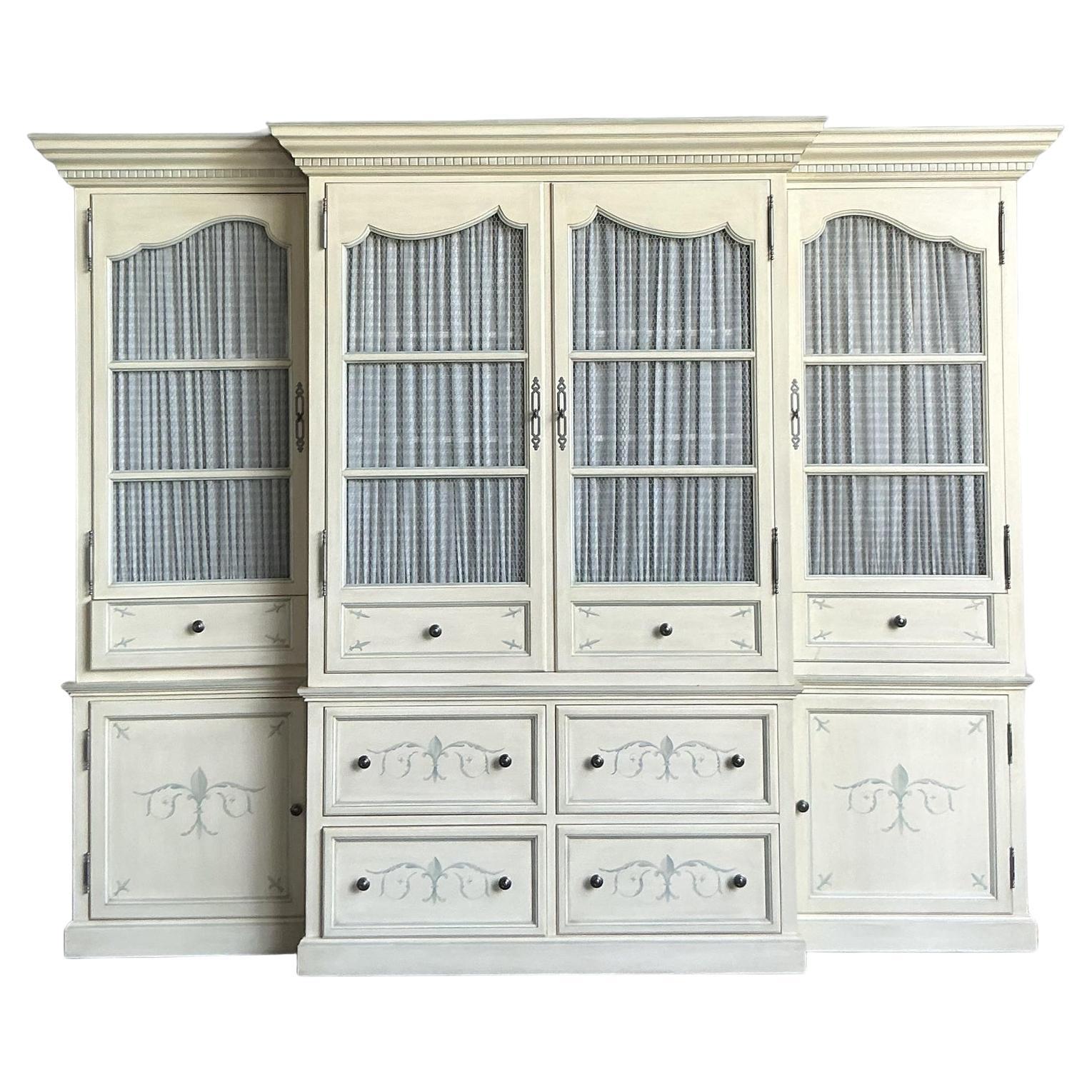 Vintage Regency Hand Painted Armoire For Sale