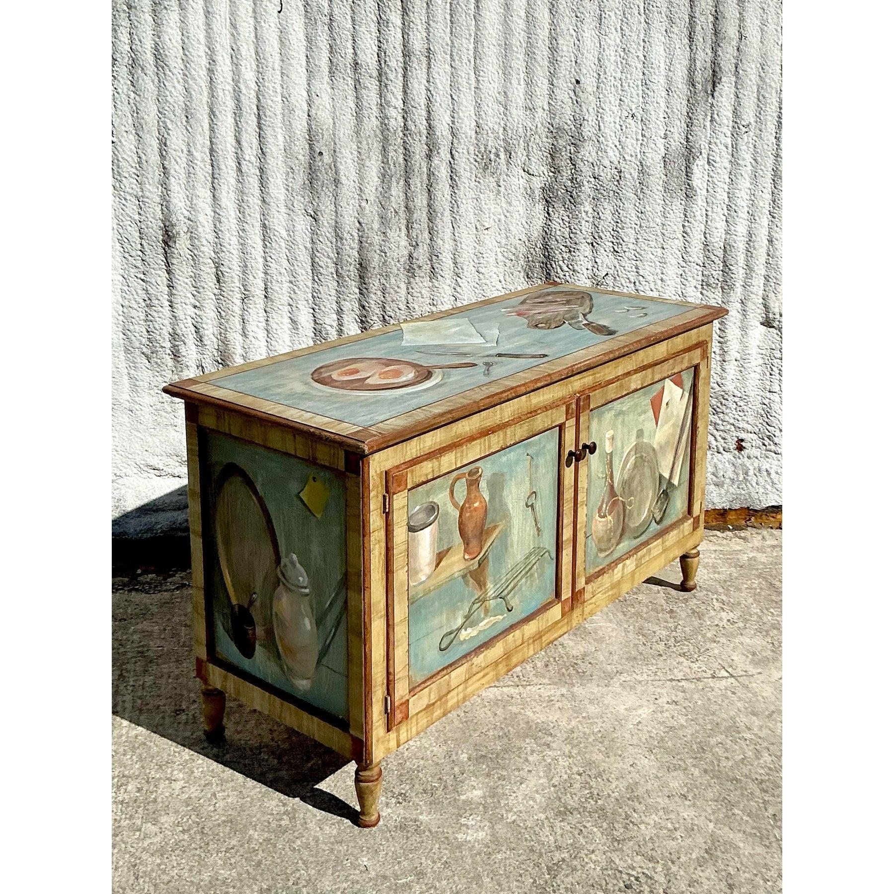 Vintage Regency Hand Painted Commode in vendita 3