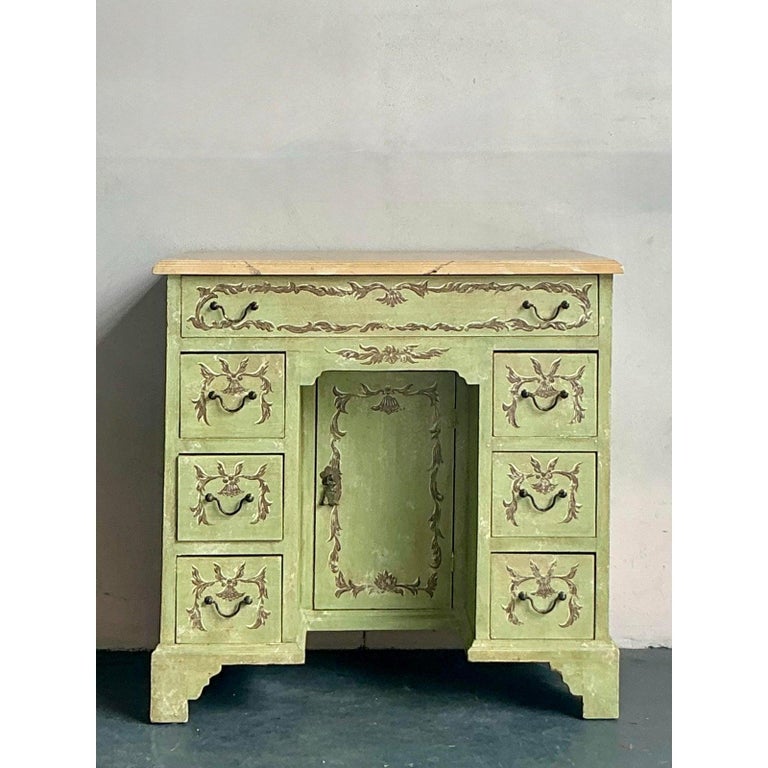 Vintage Regency Hand Painted Dressing Table For Sale at 1stDibs
