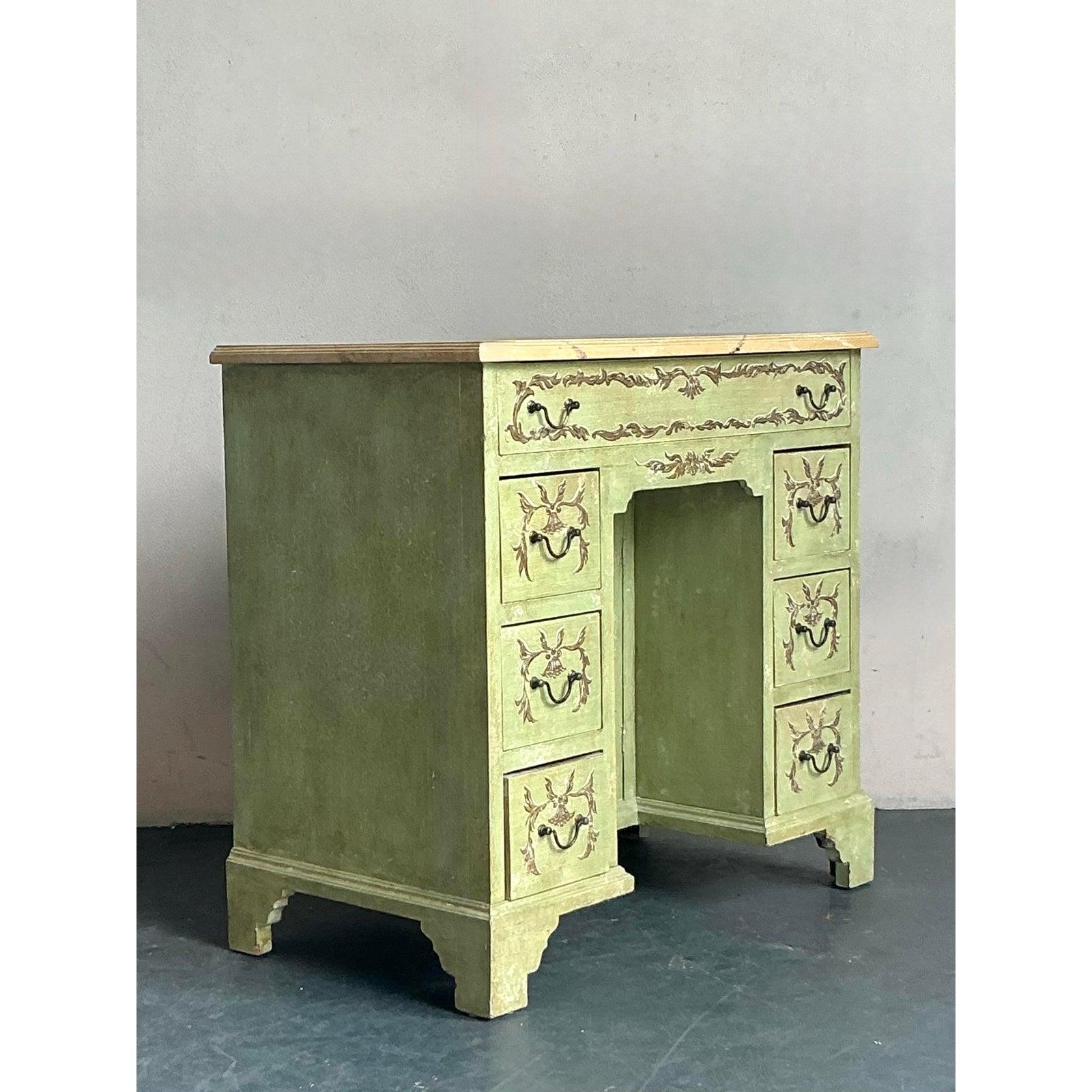 Tavolino da toilette vintage Regency dipinto a mano In condizioni buone in vendita a West Palm Beach, FL