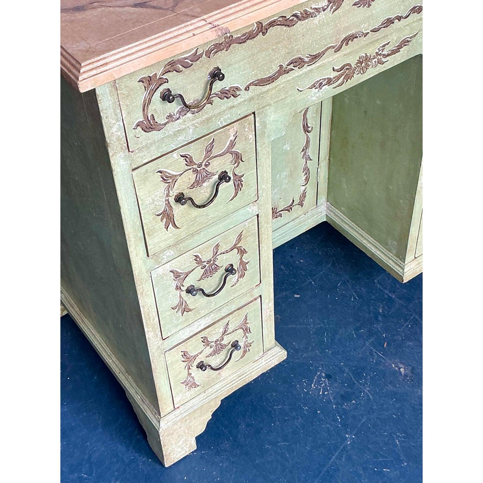 Metallo Tavolino da toilette vintage Regency dipinto a mano in vendita