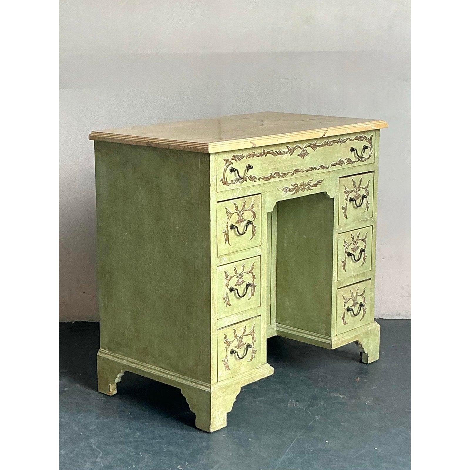 Tavolino da toilette vintage Regency dipinto a mano in vendita 2
