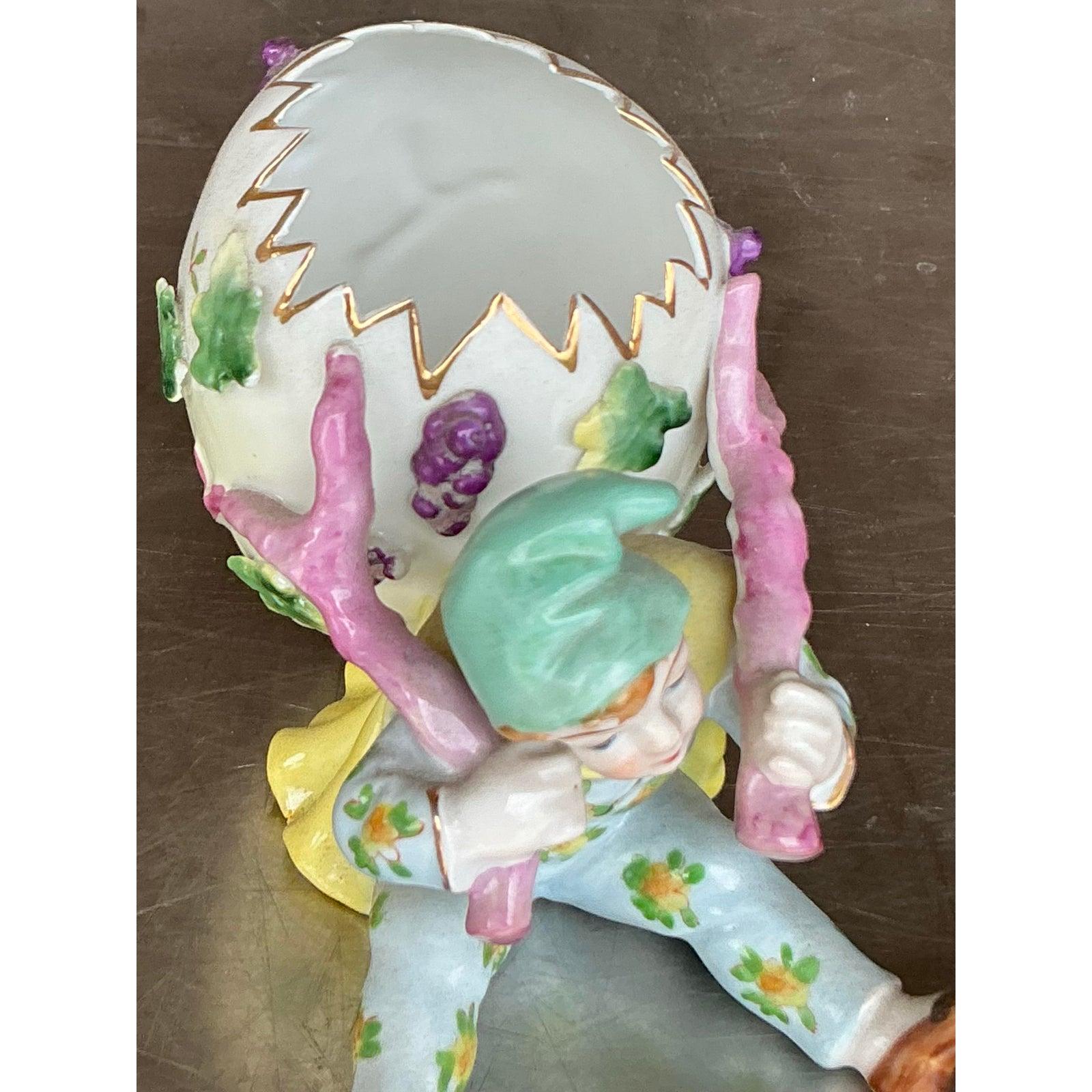 Figurines d'œufs vintage de style Régence peintes à la main - Lot de 2 en vente 4