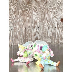 Vintage Regency Hand Painted Egg Figurines - Set of 2