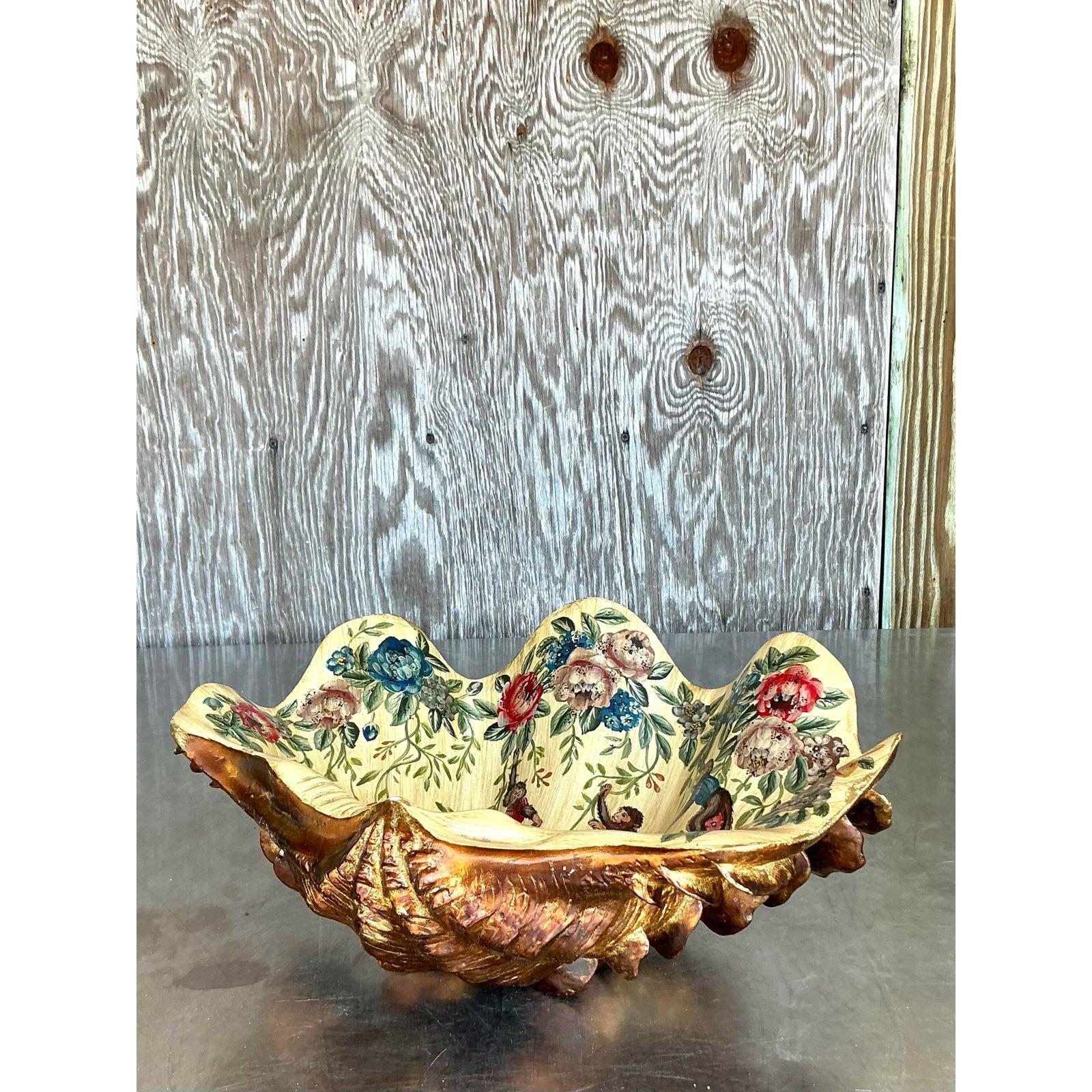Résine Vintage Regency Faux coquillage peint à la main en vente
