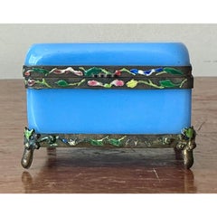 Vintage Regency Hand Painted Opaline Box