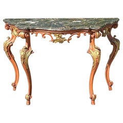 Vintage Regency Hand Painted Rococo Console Table