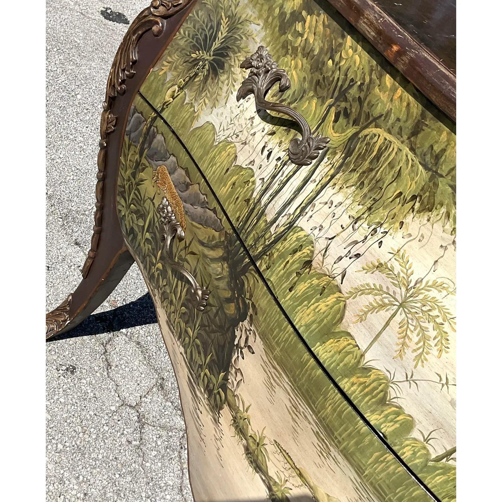 Vintage Regency Hand Painted Safari Bombe Chest 5