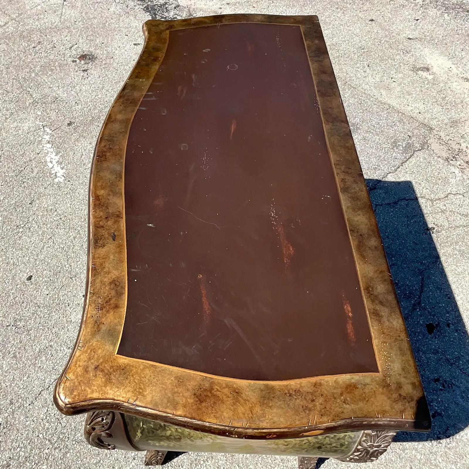 Vintage Regency Hand Painted Safari Bombe Chest 4