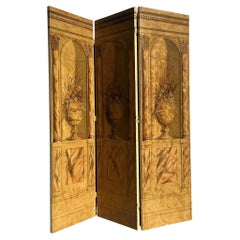 Vintage Regency Hand Painted Screen
