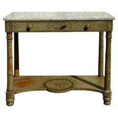 Vintage Regency Hand Painted Stone Top Table