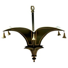 Pendentif Pagode Tole peint à la main Vintage Regency