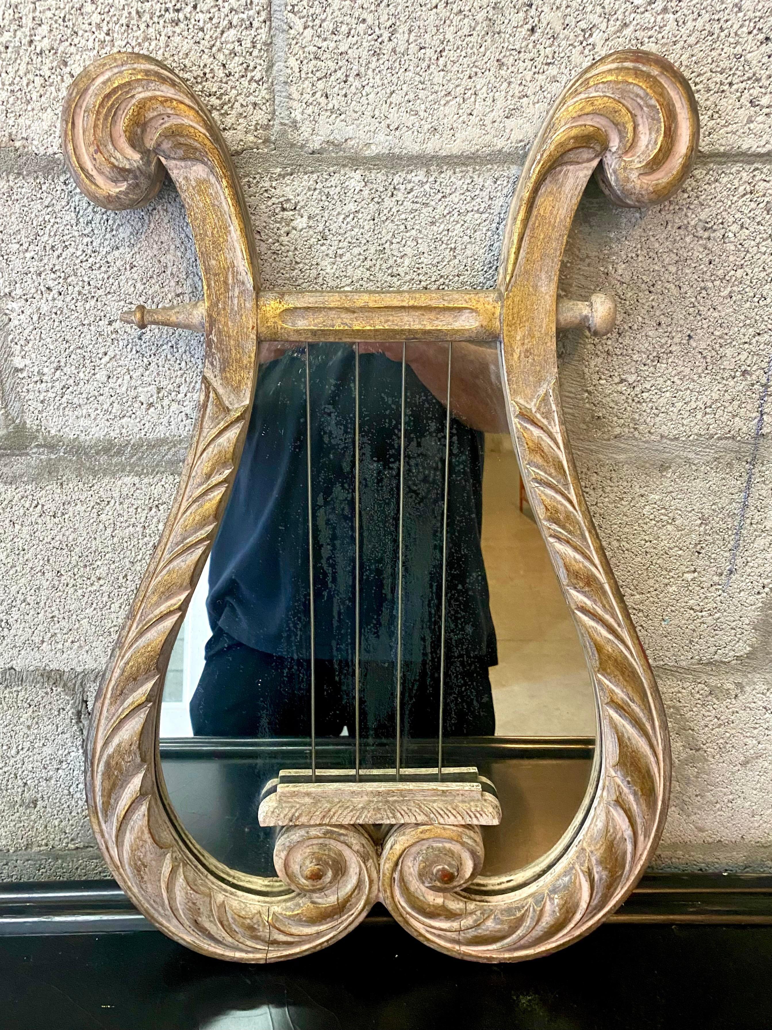 Vintage Regency Harp Wall Mirror 5