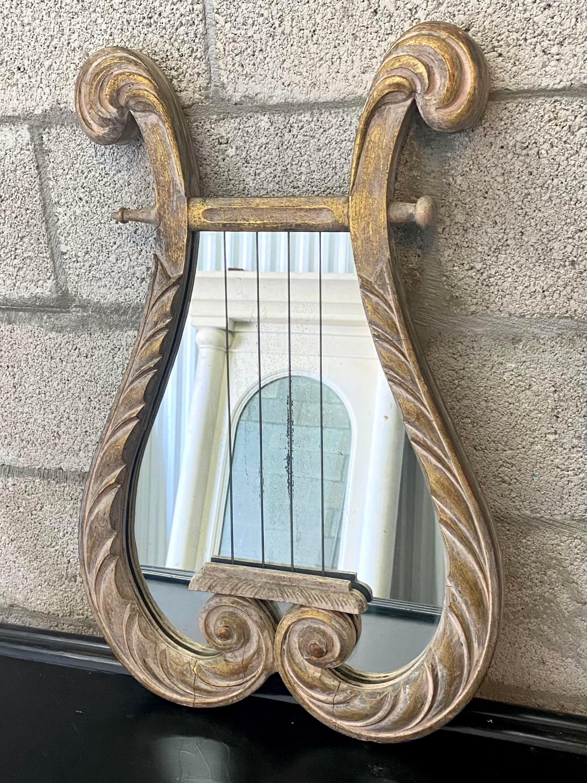 Vintage Regency Harp Wall Mirror 1