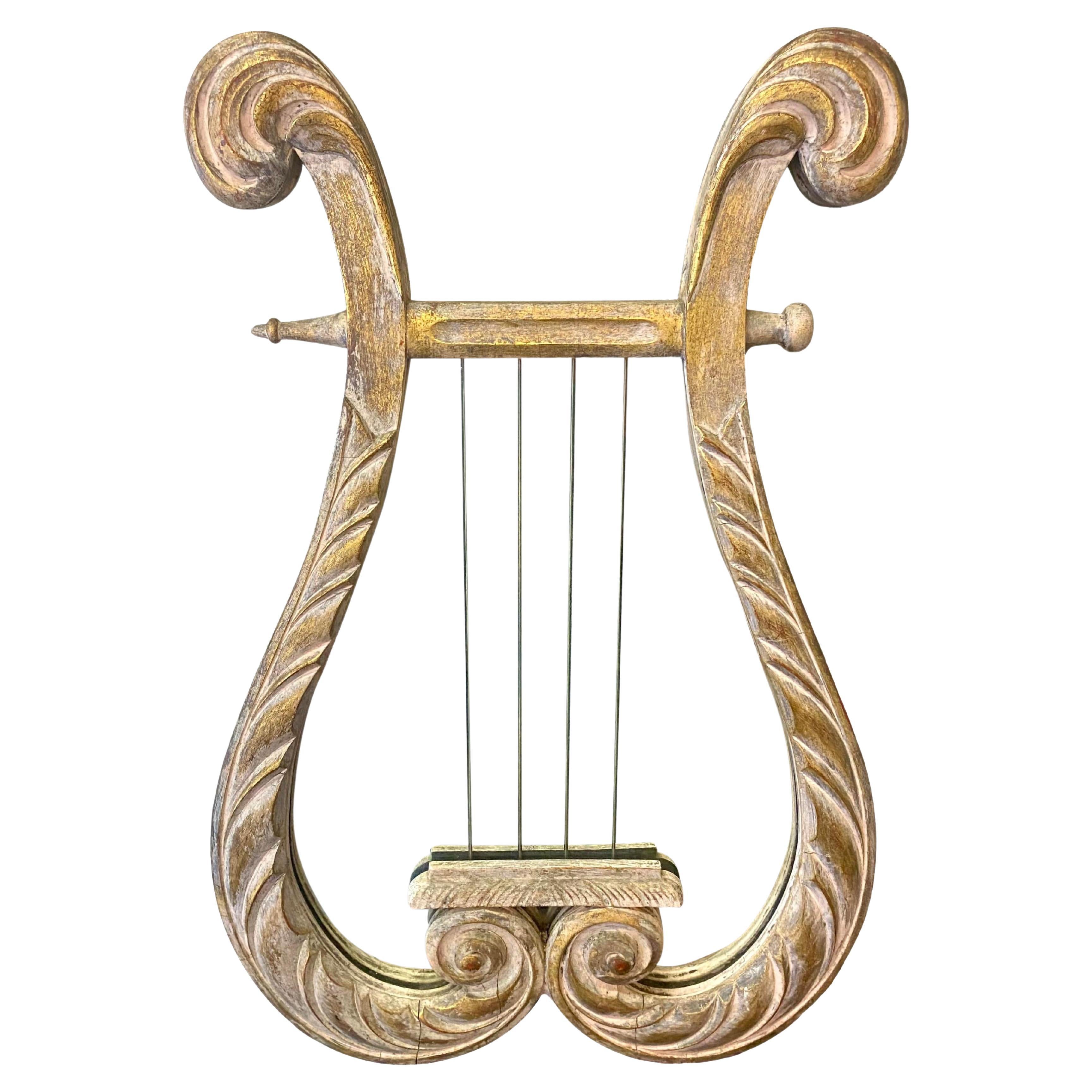 Vintage Regency Harp Wall Mirror