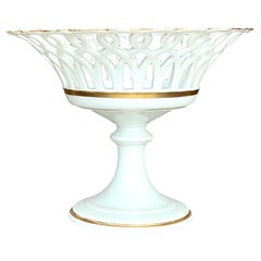 Compota de porcelana perforada reticulada Haviland Limoges Vintage Regency