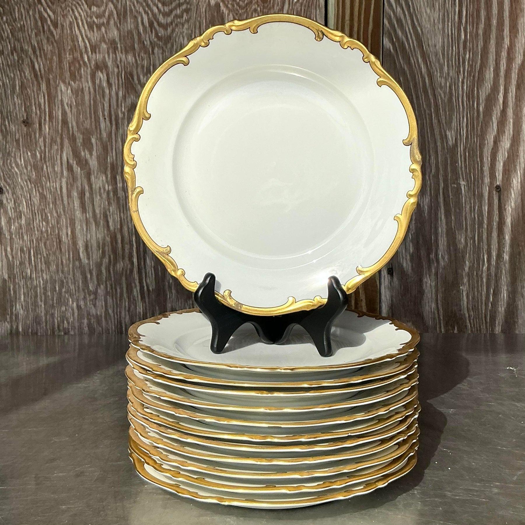 Vintage Regency Heinrich Bavaria Platos Dorados - Lote de 12 Alemán en venta