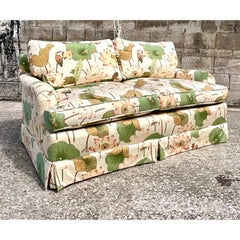 Vintage Regency Henredon Lily Print Loveseat