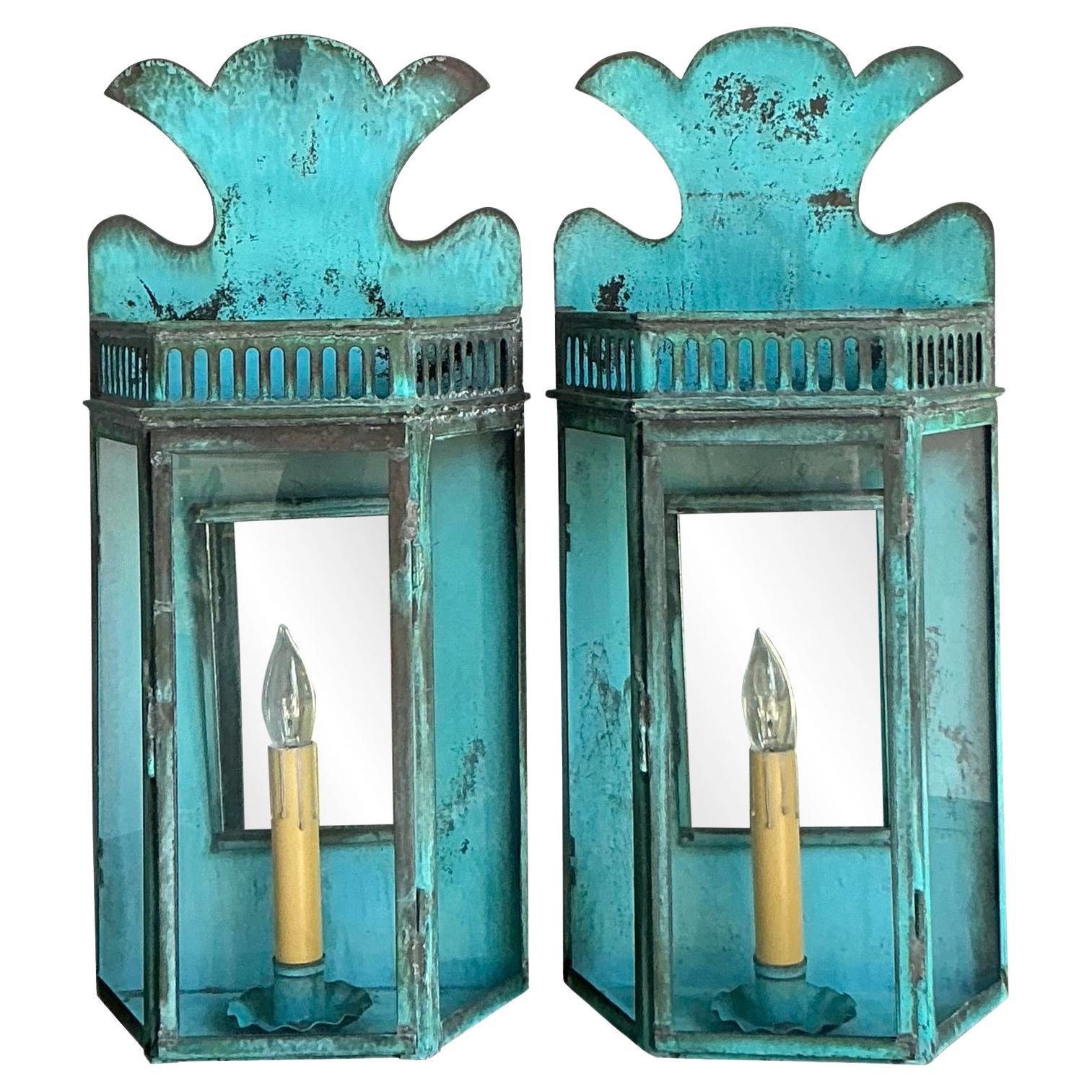 Vintage Regency Hillbrook Collection Patinated Light Sconce - A Pair For Sale