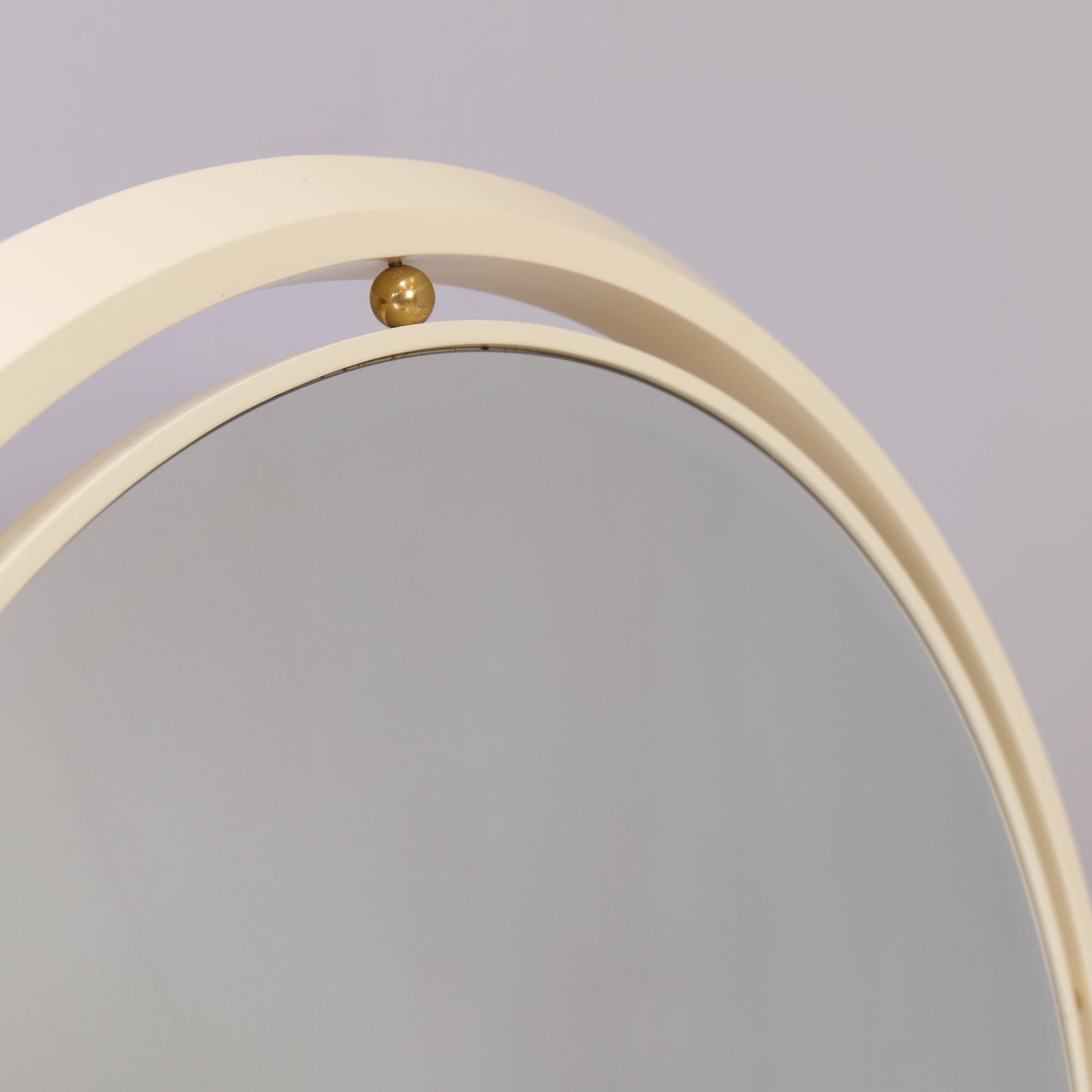 Late 20th Century Vintage Regency Hollywood Mirror in White with Facet Cut For Sale