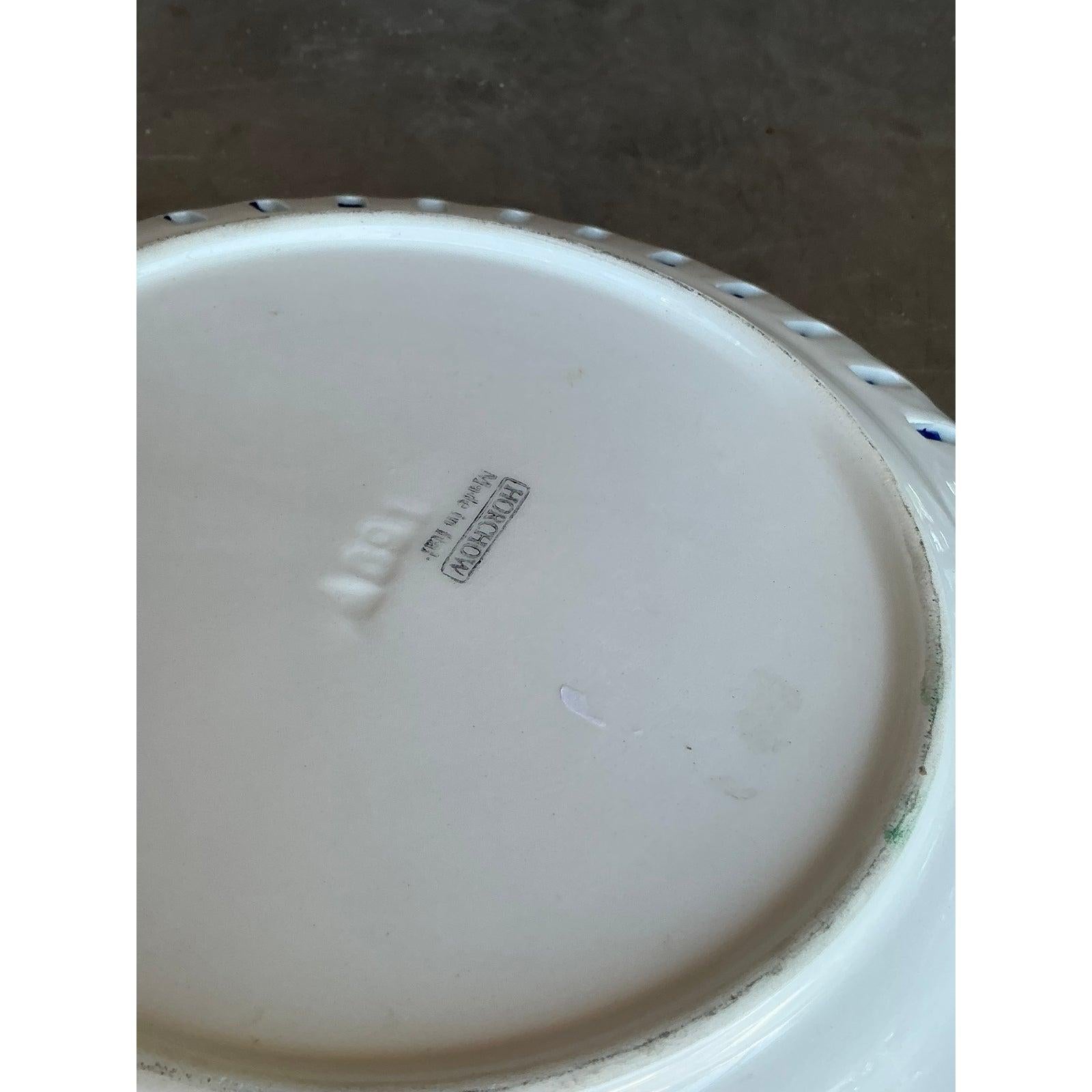 italien Assiette banane vintage Regency Horchow en céramique émaillée en vente