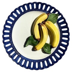 Plato Plátano Vintage Regency Horchow de Cerámica Esmaltada