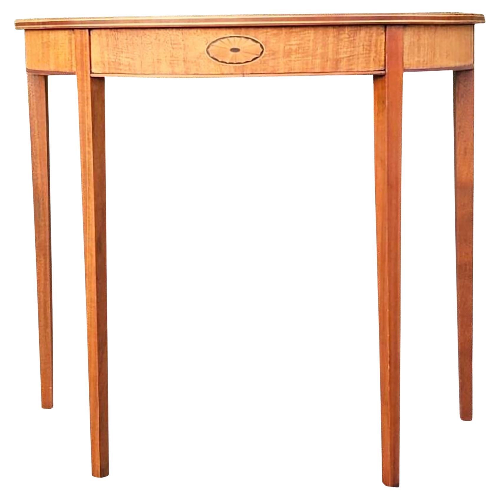 Table Demilune Vintage Regency en marqueterie