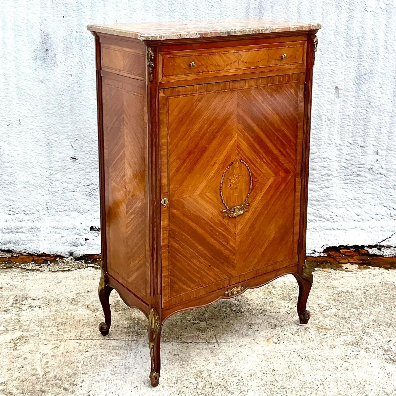 Vintage Regency Inlay Lingerie Chest In Good Condition For Sale In west palm beach, FL