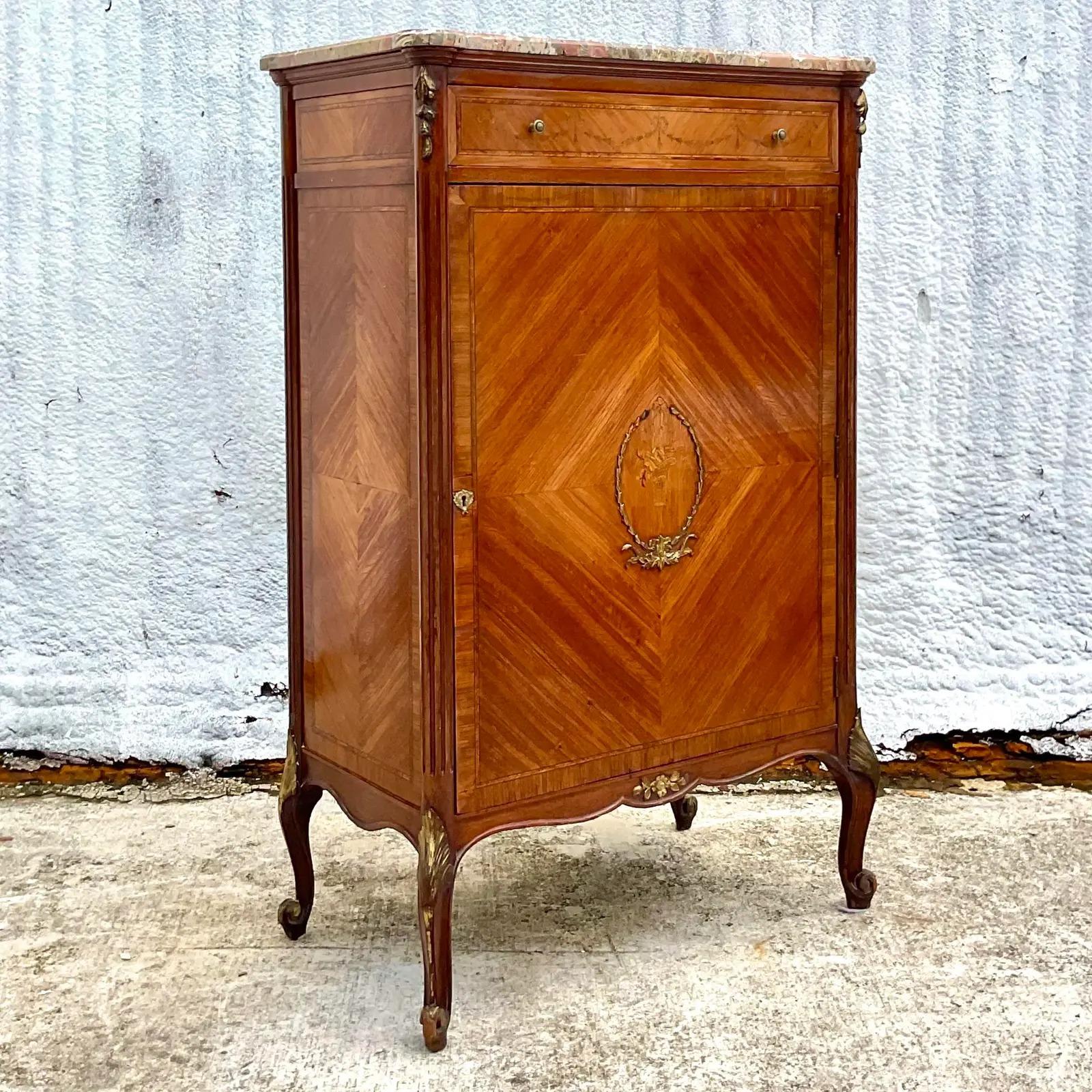 Marble Vintage Regency Inlay Lingerie Chest