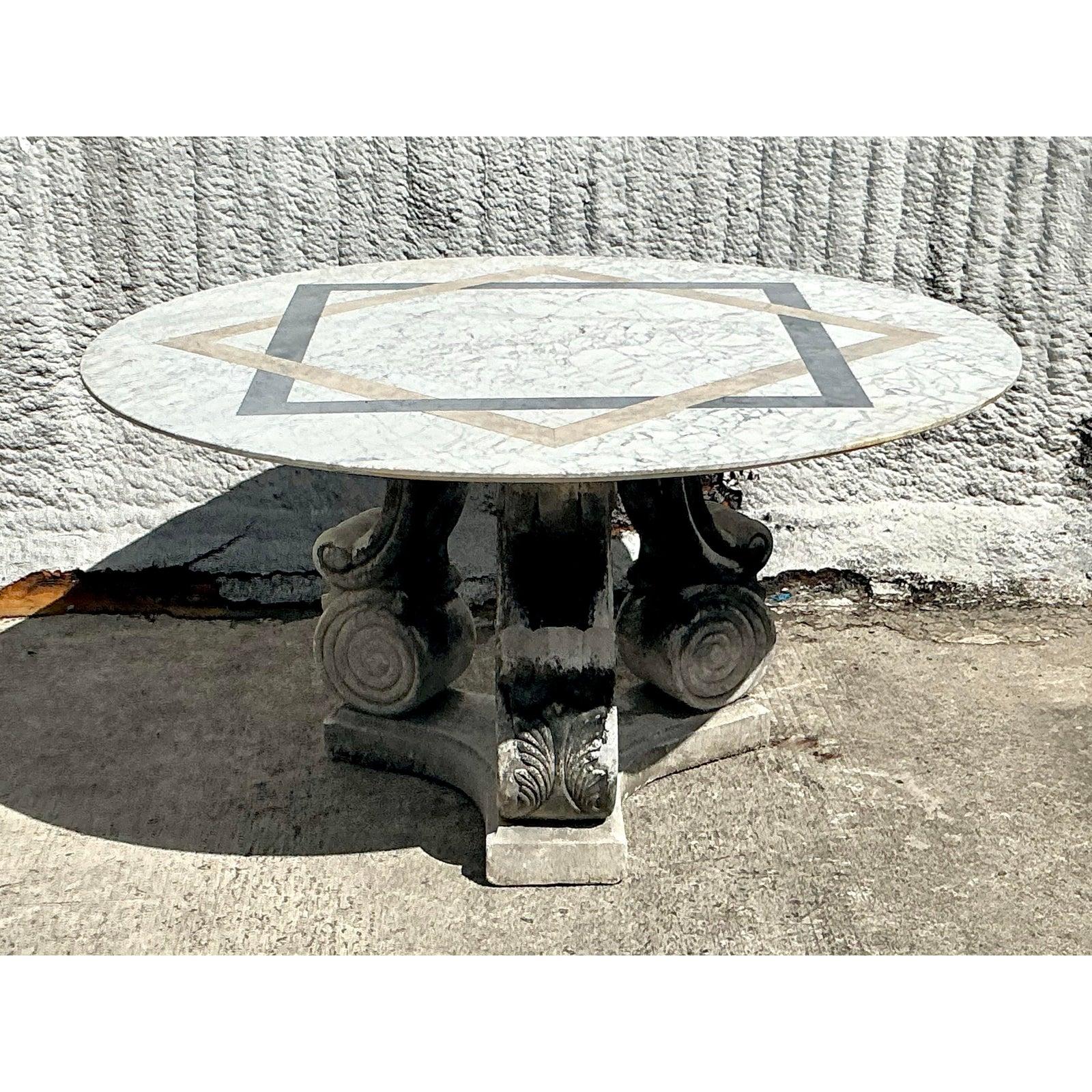 Table Regency vintage en marbre incrusté en vente 6