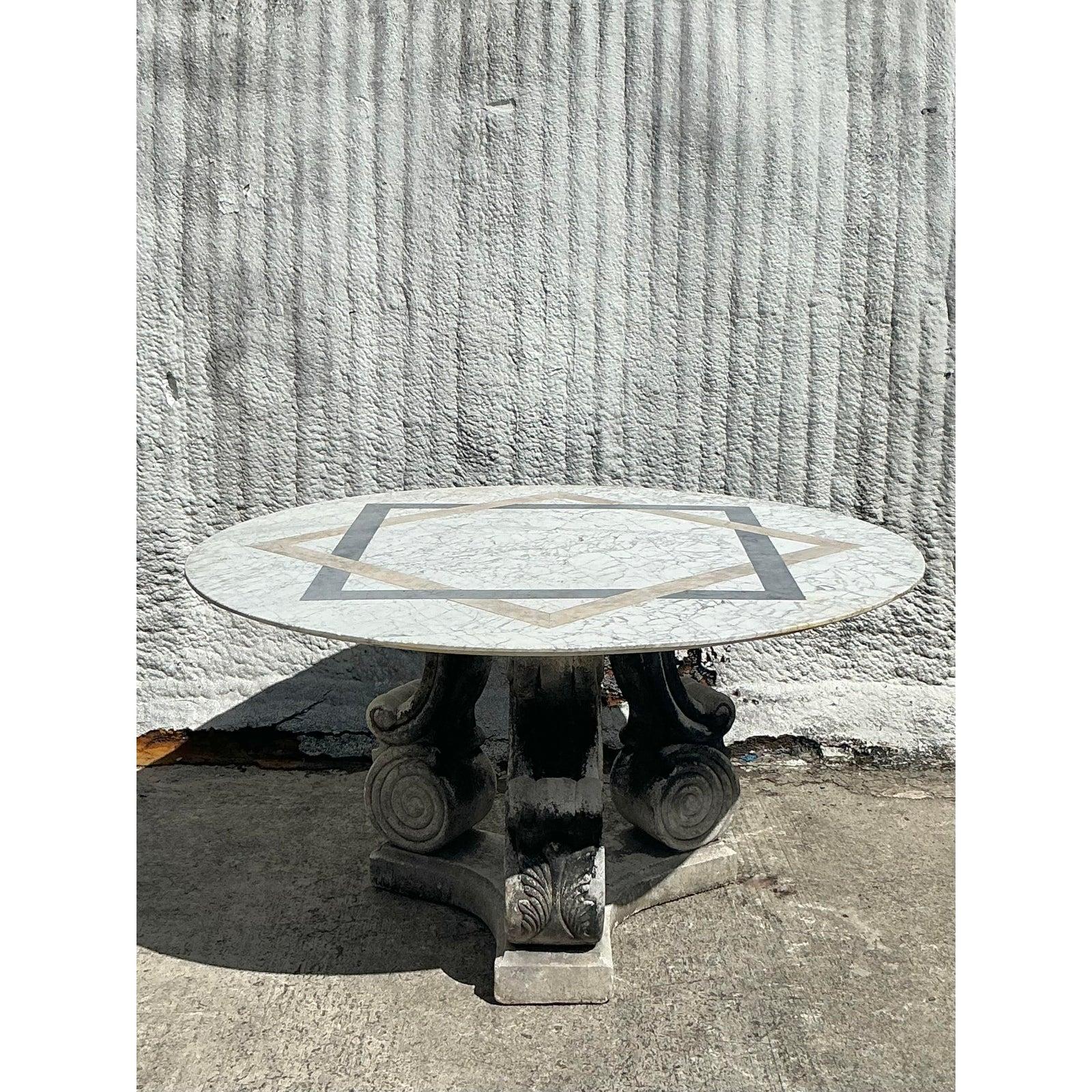 Table Regency vintage en marbre incrusté en vente 3