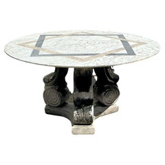 Vintage Regency Intarsien Marmortisch