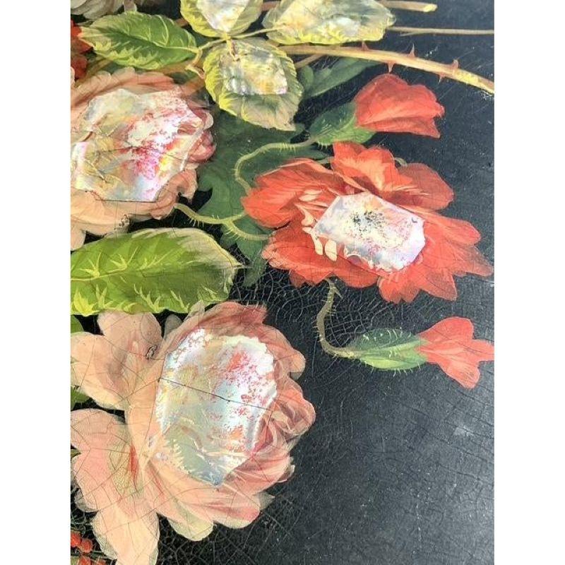 Vintage Regency Inlay Mother of Pearl Side Table In Good Condition For Sale In west palm beach, FL