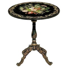 Vintage Regency Inlay Mother of Pearl Side Table