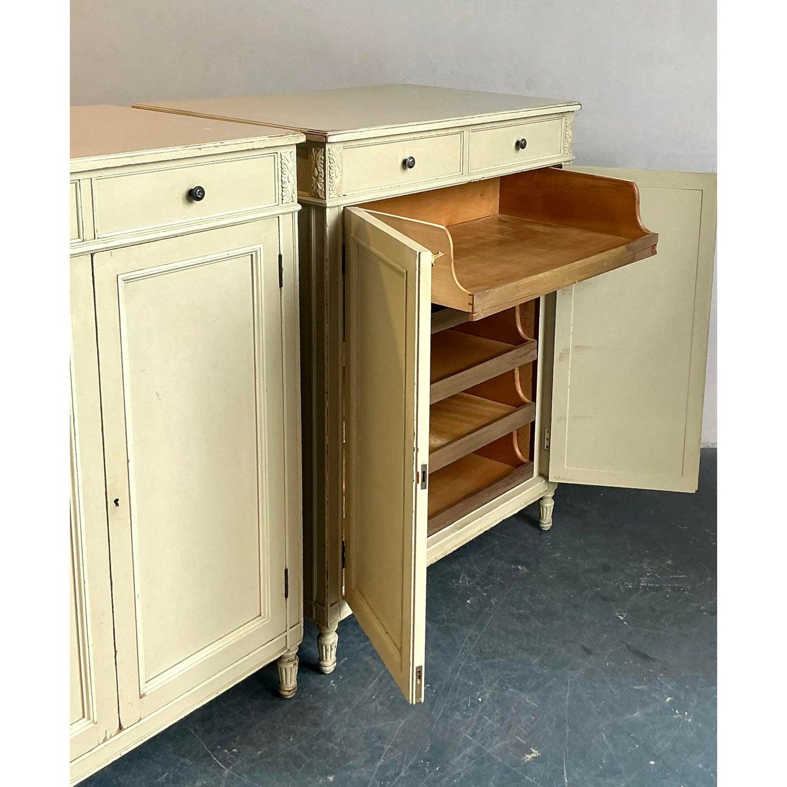Hollywood Regency Vintage Regency Irving and Casson Davenport Cabinets - A Pair For Sale
