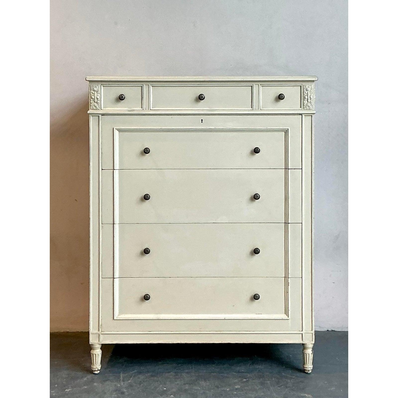 Wood Vintage Regency Irving and Casson Davenport Chest of Drawers For Sale
