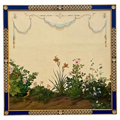 Vintage Regency Italian Botanical Original Oil on Canvas From the Estate of Mass
