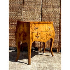 Vintage Regency Italian Burl Olive Wood Chest of Drawers