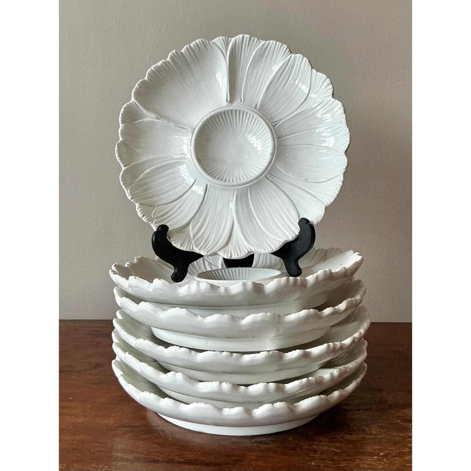 Vintage Regency Italian Glazed Ceramic Luncheon Plates - Set of 6 For Sale 3