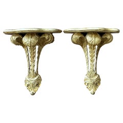 Vintage Regency Italian Hand Carved Brackets. - A Pair