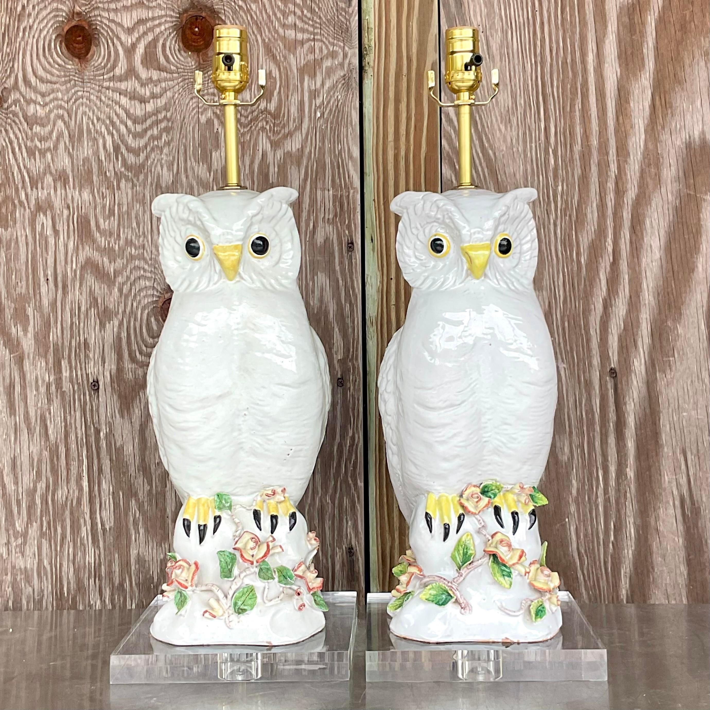 owl lamps vintage