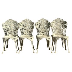 Vintage Regency Ivy Cast Aluminum Outdoor Dining Chairs - Set of 8