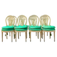 Vintage Regency J. Gattuso and Sons Balloon Back Dining Chairs - Set of 8