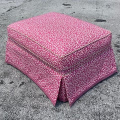 Vintage Regency Jacquard Ottoman