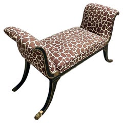 Vintage Regency Kelly Wearstler for Groundworks Giraffe Print Bench