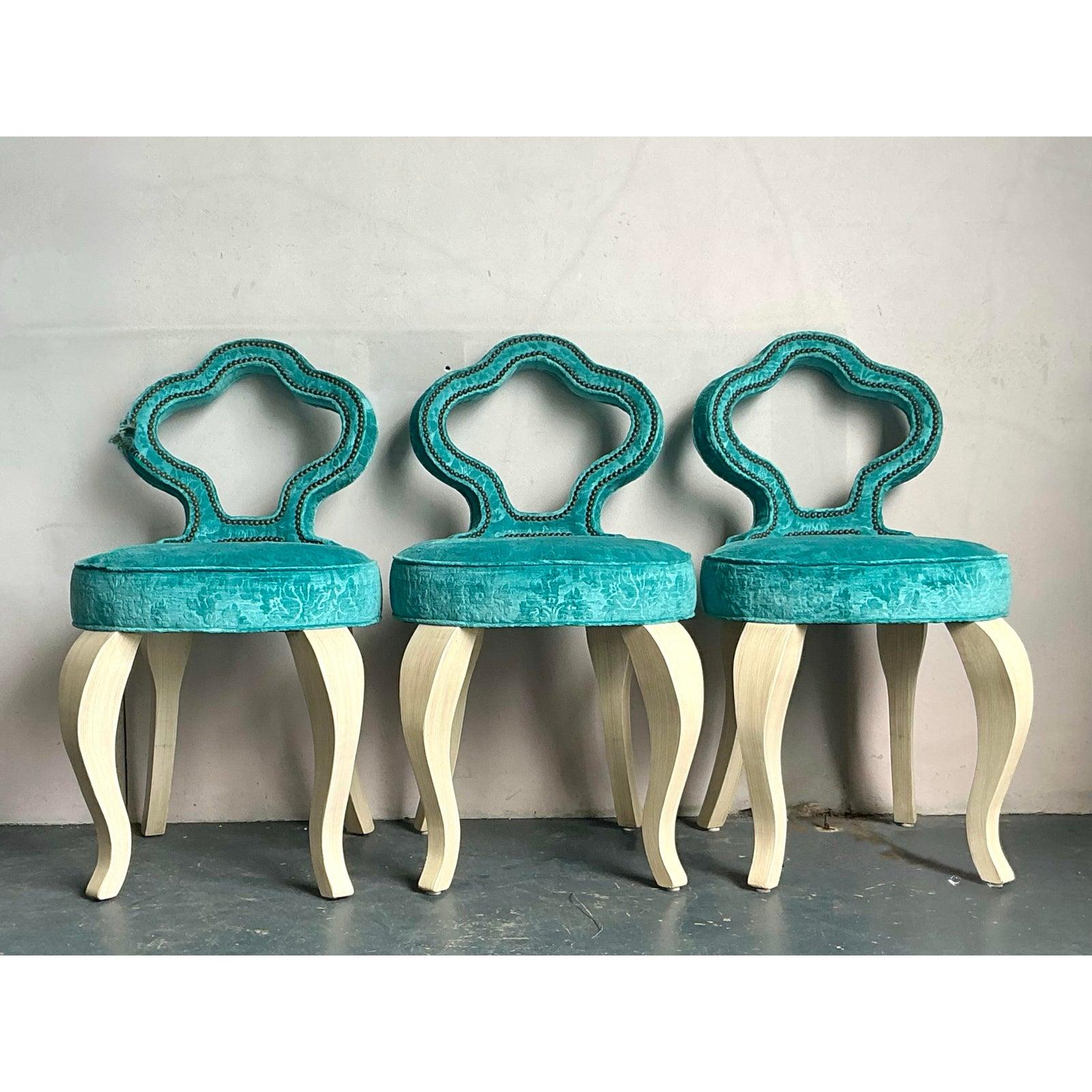 Vintage Regency Schlüsselloch-Barhocker - 3er-Set (Polster) im Angebot