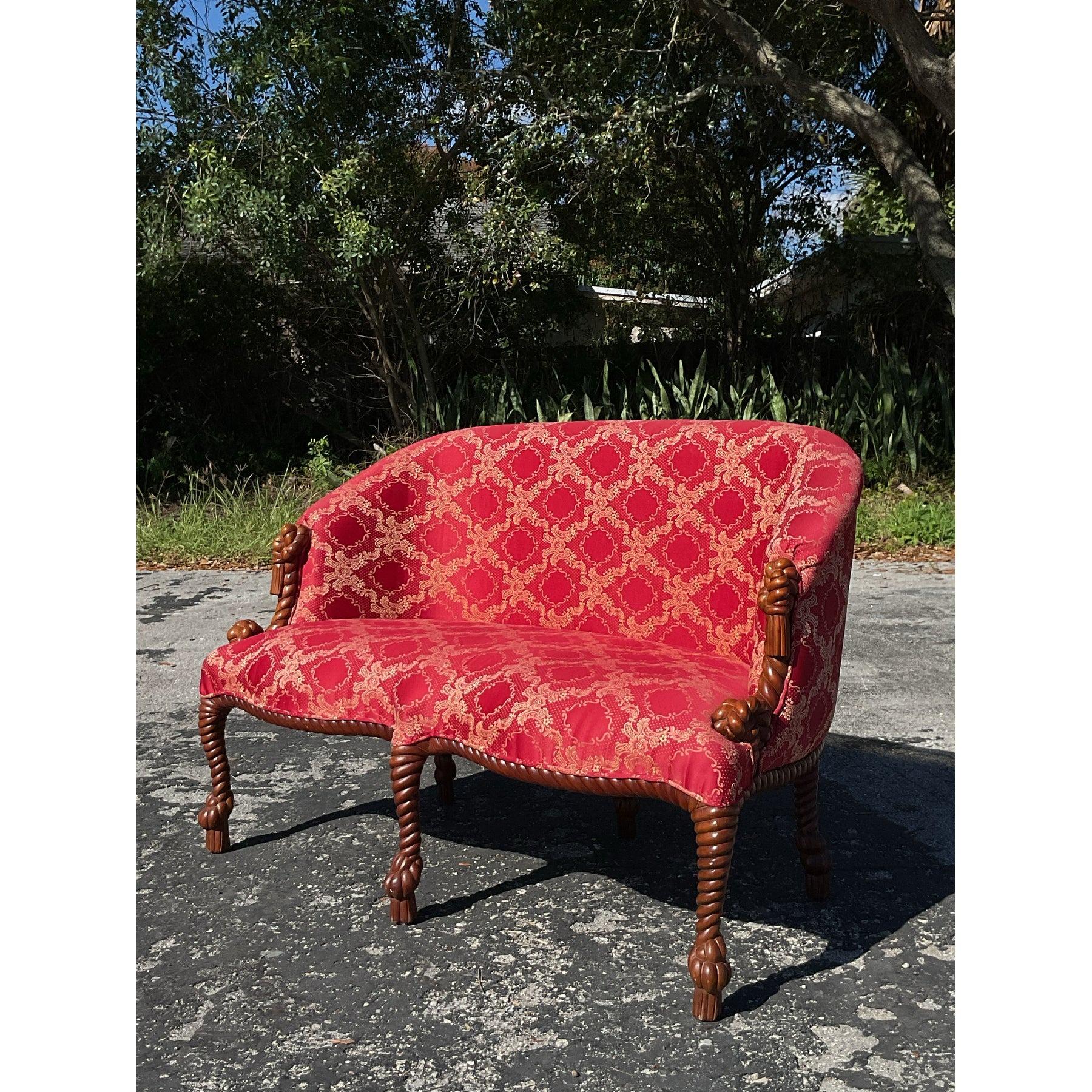 Sillón Vintage Regency de Nudo y Cuerda Estadounidense en venta
