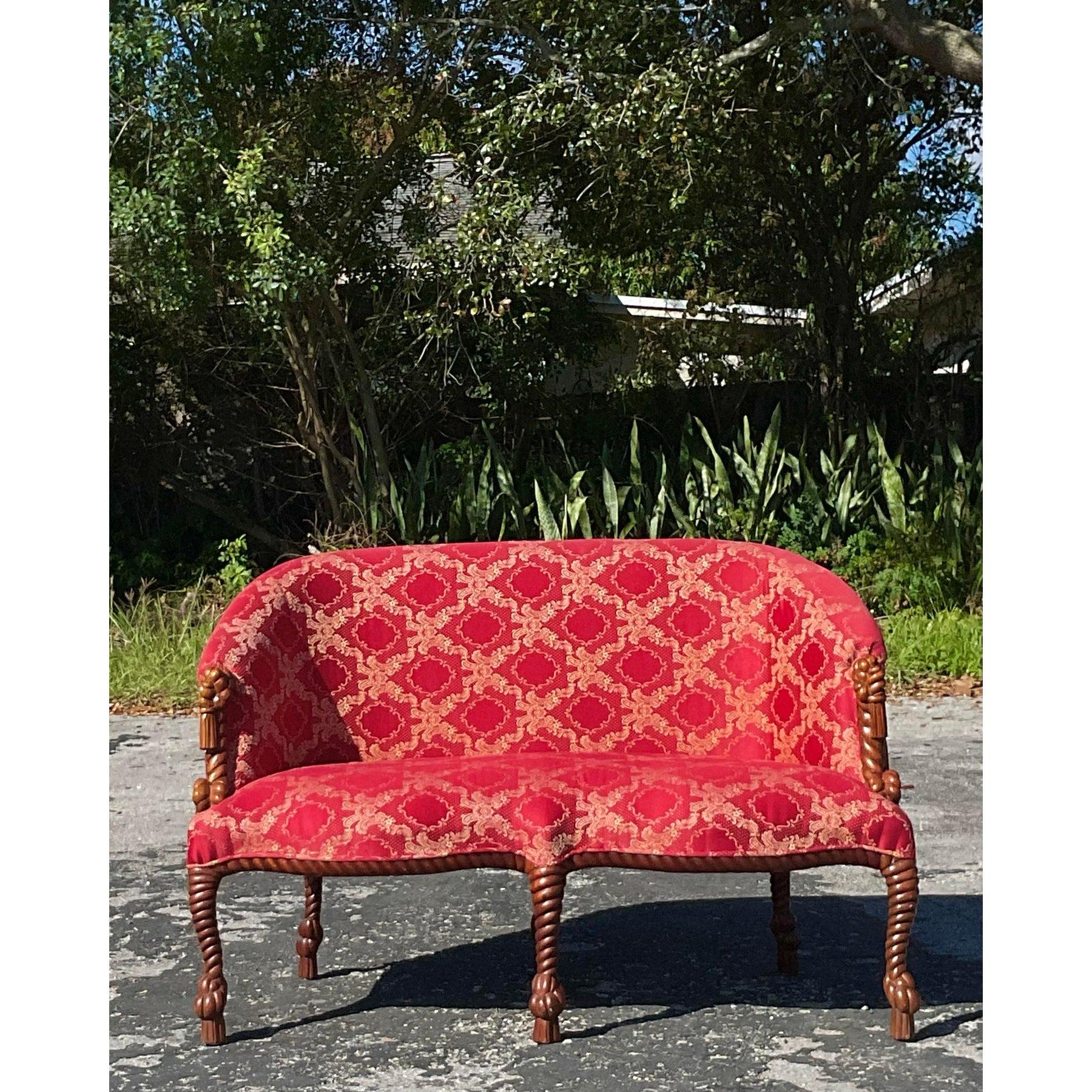 Sillón Vintage Regency de Nudo y Cuerda en Bueno estado para la venta en west palm beach, FL