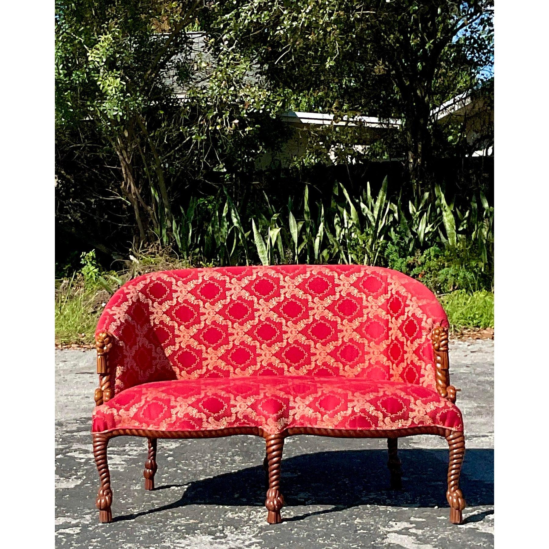 Sillón Vintage Regency de Nudo y Cuerda siglo XX en venta